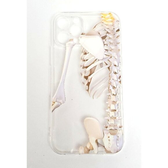 Iphone 12 12 pro Skeleton Bones Phone Case Partial Background - Picture 1 of 2
